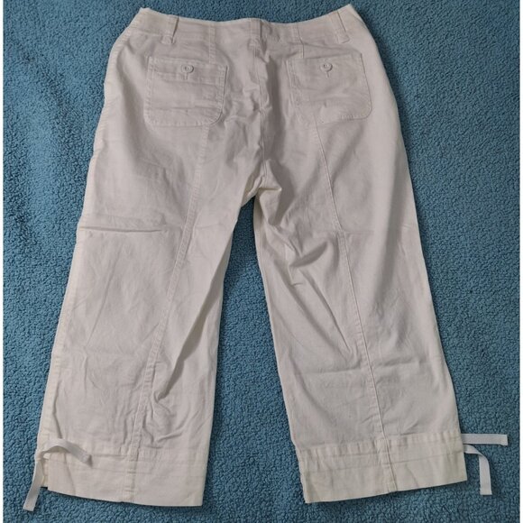 Westbound Womens Cargo Crop Capris Pants Size 10 Stretch Summer Pool Golf - Picture 3 of 13